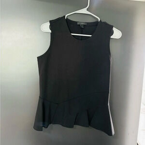 J. Crew Black Round Neckline Sleeveless Peplum Top